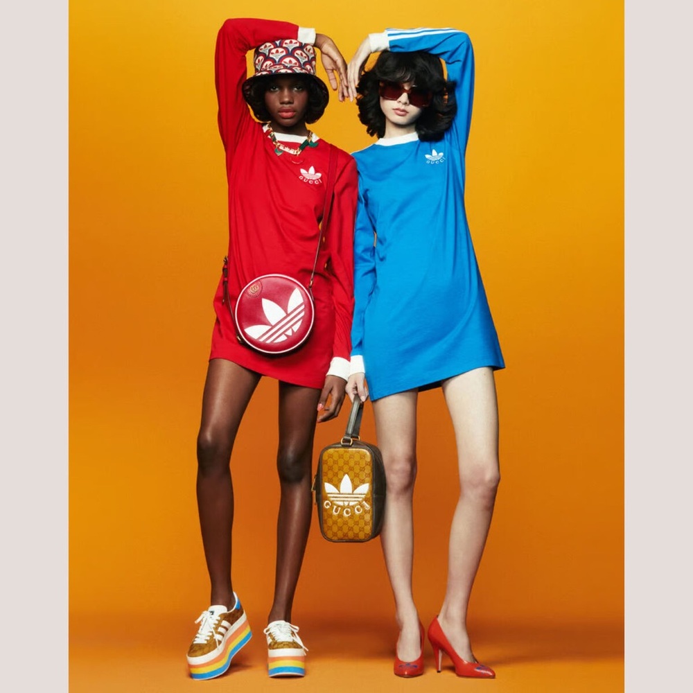 Gucci x Adidas Women's Long Sleeve Dress - Red /Blue｜xs